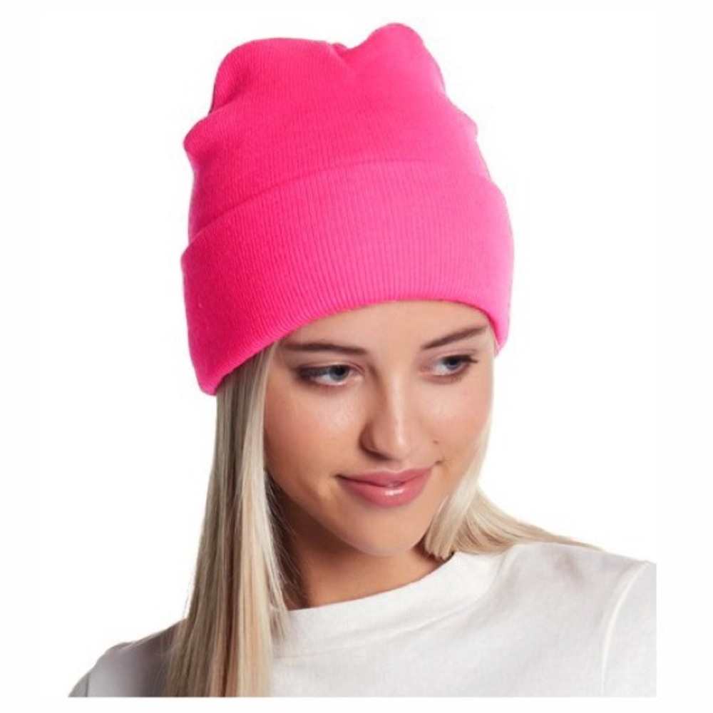 Bright Neon Sugar Pink Beanie - Justin Bieber Pink Hat - Picture 5 of 8